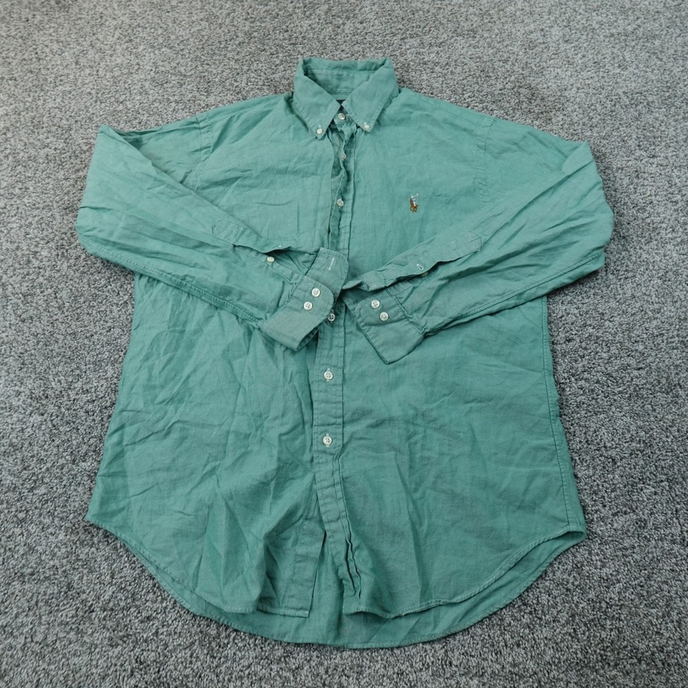 Ralph Lauren Shirt Mens 15.5 Green OCBD Oxford Cloth Button Down Flesh Pony Logo